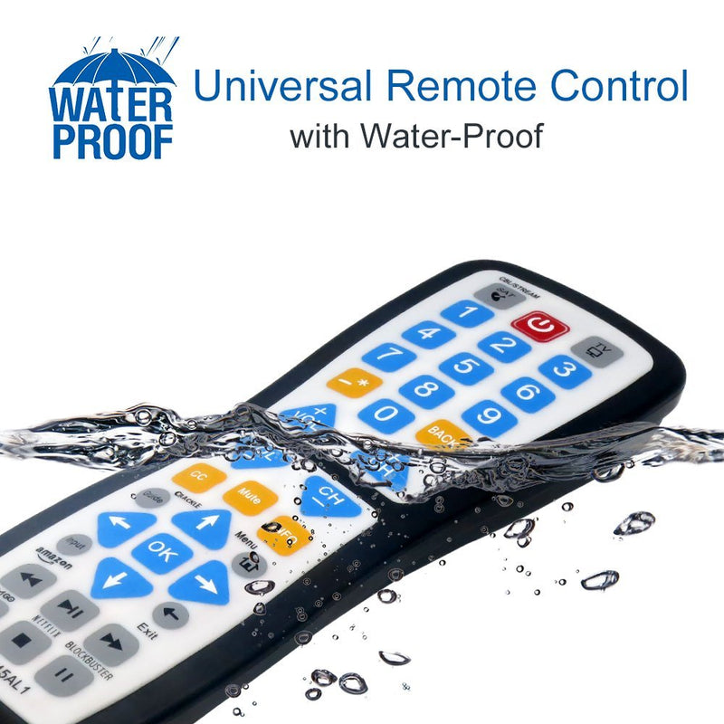 Luckystar 2 Device Universal Waterproof Easy Clean Remote Control Support for All Smart TV, LED/LCD TV, Apple TV,Vizio TV, LG, Samsung and Roku Player, BluRay DVD, Audio System - LeoForward Australia