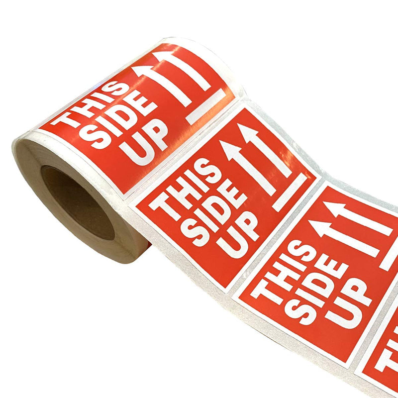 This Side Up Warning Stickers for Shipping and Packing - 2" X 3" Permanent Adhesive Labels 300 Per Roll - LeoForward Australia