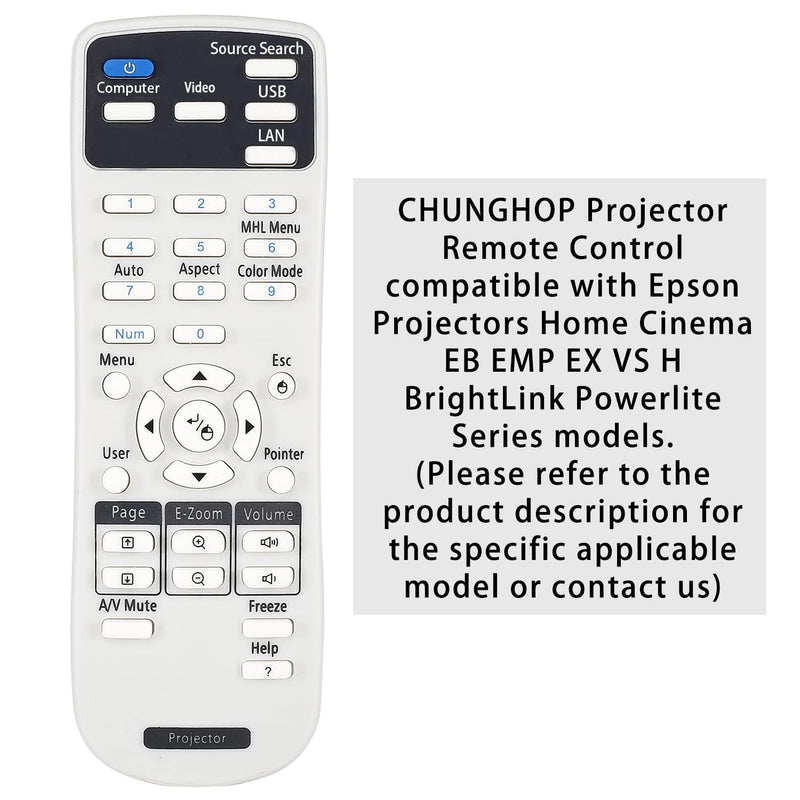  [AUSTRALIA] - CHUNGHOP Universal Projector Remote Control for Epson Projector Remote PowerLite Home Cinema 1040 PowerLite Contoller-No Program Needed