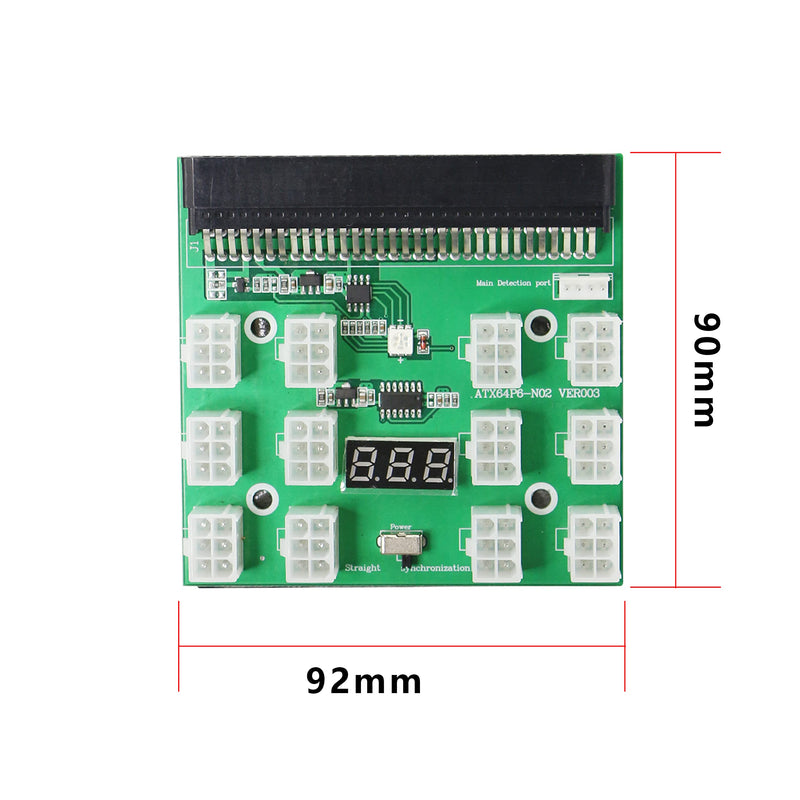  [AUSTRALIA] - XMSJSIY GPU/PSU Power Supply Breakout Board Adapter 12V for Ethereum ETH ZEC Mining(Support Up to 1600W) with Power Button