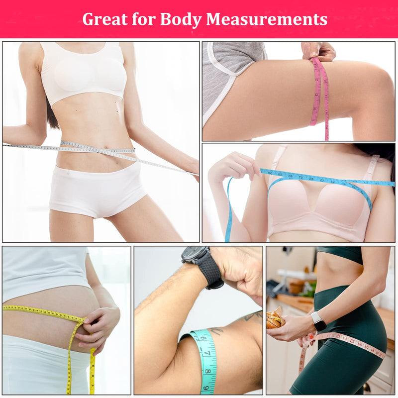  [AUSTRALIA] - Tape Measures 24 Pack Measuring Tape Bulk for Body Sewing Tailor Cloth Craft Supplies Knitting Projects Measurement Double Scale 150cm/60inch - 6 Colors