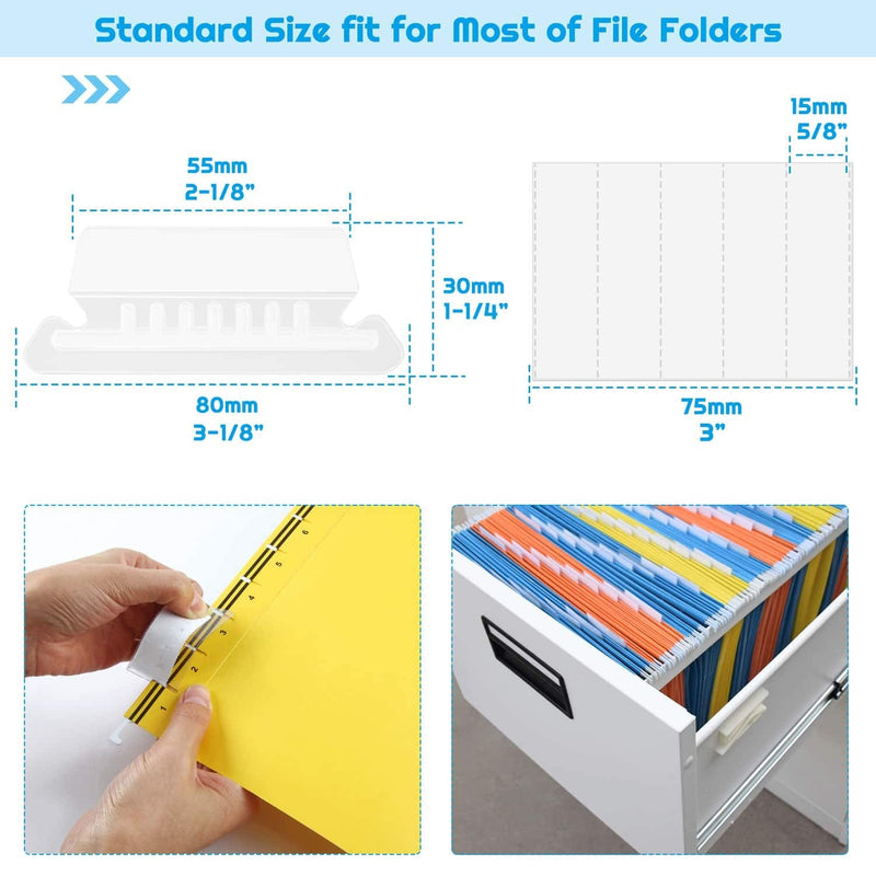  [AUSTRALIA] - File Folder Tabs, Paxcoo 50 Sets Hanging File Folder Labels Tabs and Inserts for Hanging Folders