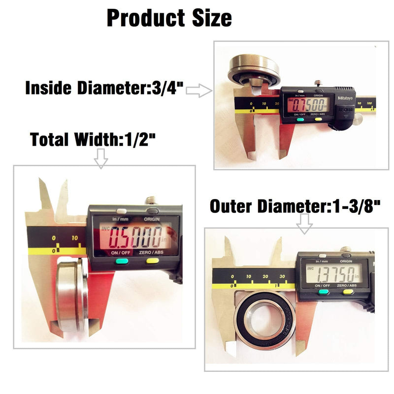  [AUSTRALIA] - 6 Pack Flanged Ball Bearings ID 3/4" x OD 1-3/8", Applicable Lawn Mower, Wheelbarrows, Carts & Hand Trucks Wheel, Replacement 532009040, AM118315, AM127304, 10513, 251210 Etc