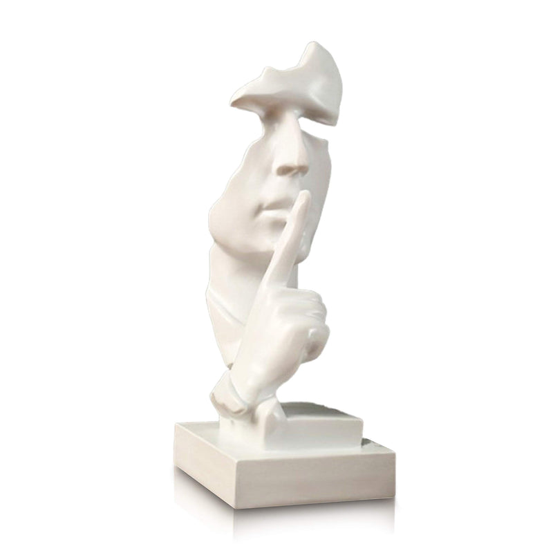  [AUSTRALIA] - Modern and Creative Silence Thinker of Men Statue Great Abstract Decorative Figurine Sculpture for Home and Living Room Decor Great for Office Or Desk (Black) Black