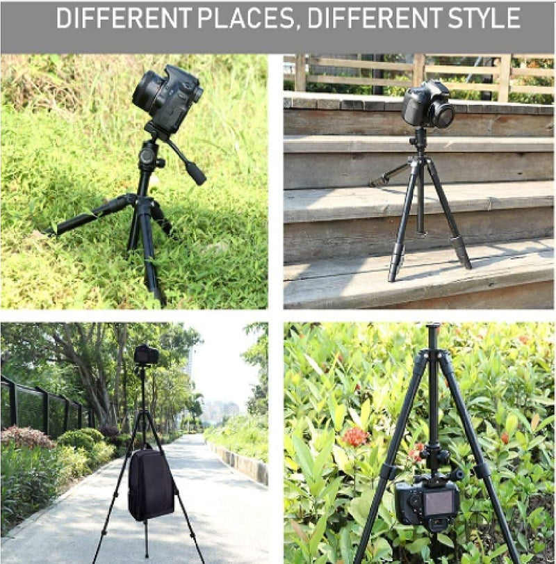  [AUSTRALIA] - Hocwell Durable & Extendable Tripod for Phone Camera Stand 48" Mobile Phone Selfie Tripod Lightweight Travel Tripod Stand with Phone Clamp Carry Compatible with Tablet/Cell Phone/Camera