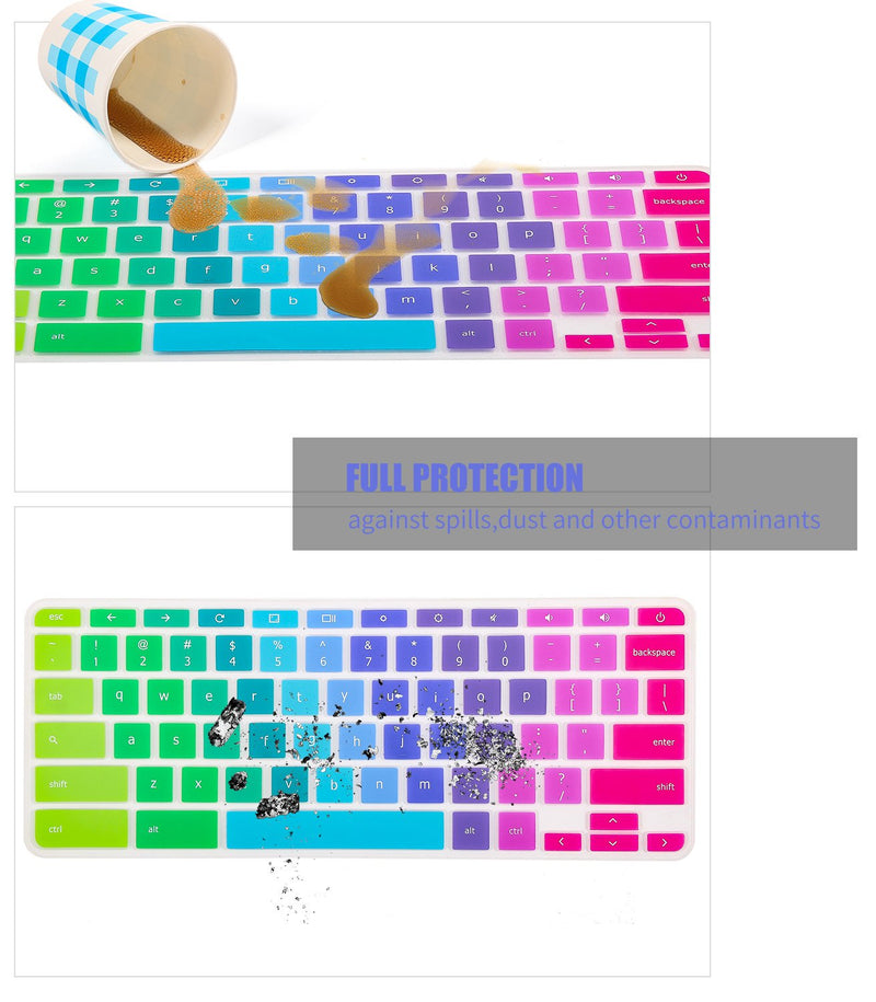 Keyboard Cover Skin Compatible Acer Chromebook R 11 CB5-132T CB3-131, Acer Chromebook R 13 CB5-312T,Acer Premium R11, Acer Chromebook 14 CB3-431 CP5-471,Acer Chromebook 15 CB3-531 CB5-571 C910,Rainbow Rainbow - LeoForward Australia
