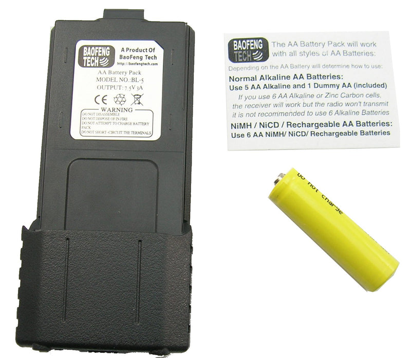 BTECH, BaoFeng BL-5 AA Battery Pack for for BF-F8HP, UV-5X3, and UV-5R Radios Standard Packaging - LeoForward Australia
