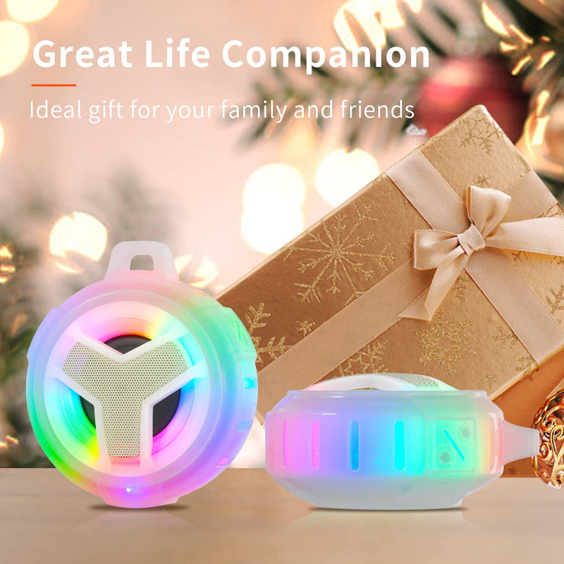  [AUSTRALIA] - EBODA Bluetooth Shower Speaker, Portable Bluetooth Speakers, IP67 Waterproof Wireless Speaker with LED Light, 2000mAh, True Wireless Stereo, for Men and Women, Unique Music Gifts Crystal