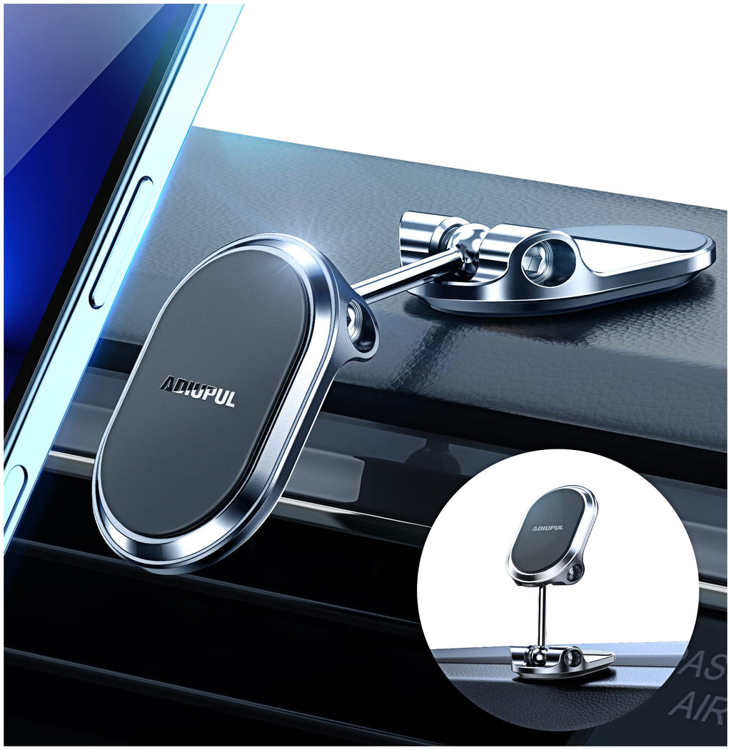  [AUSTRALIA] - Magnetic Phone Holder for Car Metal Upgrade 6X Magnets Phone Mount Double 360° Rotation Super Sticker Phone Holder Car Mount Easy Install Suitable for Dashboard Screens Compatible with All Phone black