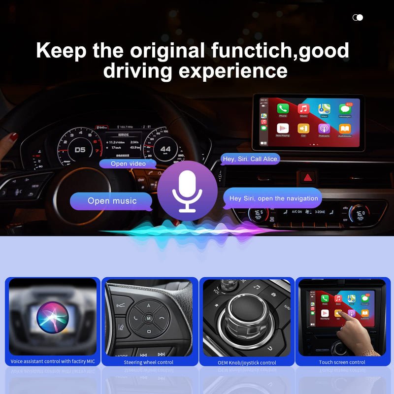  [AUSTRALIA] - Original Car Wired to Wireless Carplay USB Adapter Fastest and Most Compact Wireless CarPlay Adapter USB-A and USB-C Cables 5.8GHz WiFi Plug & Play No Delay Online Apple CarPlay Magic Box Carplay