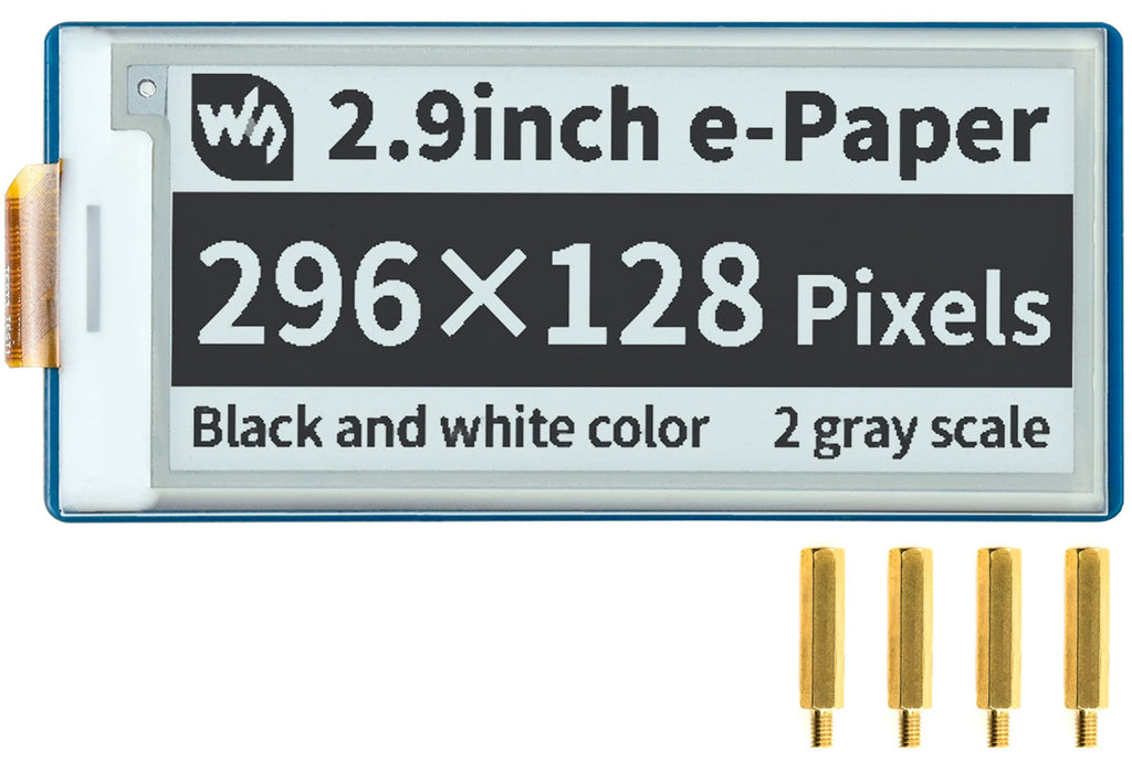  [AUSTRALIA] - Waveshare 2.9inch E-Paper Display Module for Raspberry Pi Pico, Black White Two-Color 296×128 Pixel E-Paper Screen LCD SPI Interface Support Partial Refresh Wide Viewing Angle, Paper-Like Effect