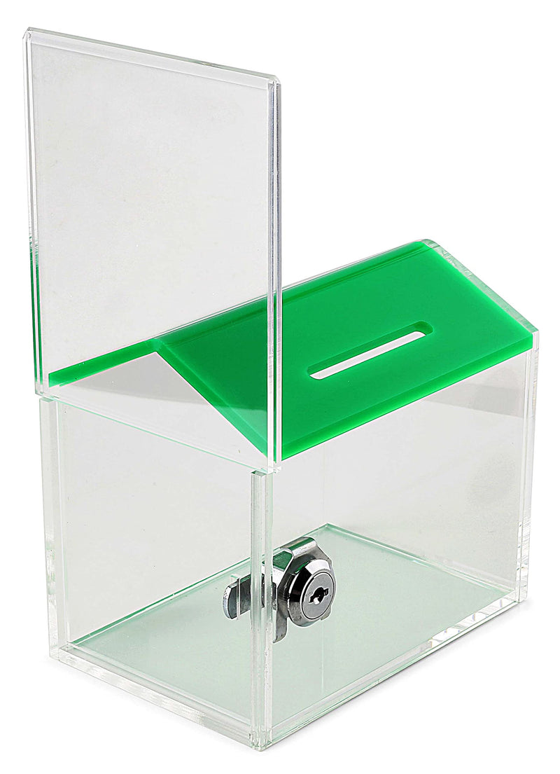 MCB Animal Dog House Charity Donation Collection Box with Display Sign Holder with Cam-Lock and 2 Keys (Green) Green - LeoForward Australia