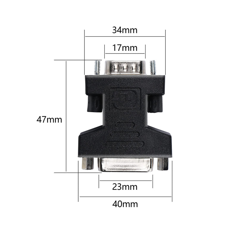  [AUSTRALIA] - PNGKNYOCN VGA to DVI Adapter,VGA 15 Pin Male to DVI 24+5 Female Converter Supports 1080P for Computer, PC Host, Laptop, Graphics Card to HDTV, Display and Projector(2 Pack)