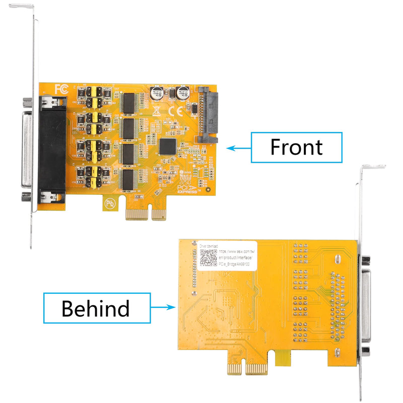  [AUSTRALIA] - CERRXIAN PCIE to 4 Port RS232 Expansion Card,DB9 Dual Channel PCIe X1 AX99100 Expansion Card for Desktop PC,with 4 Port External Cable