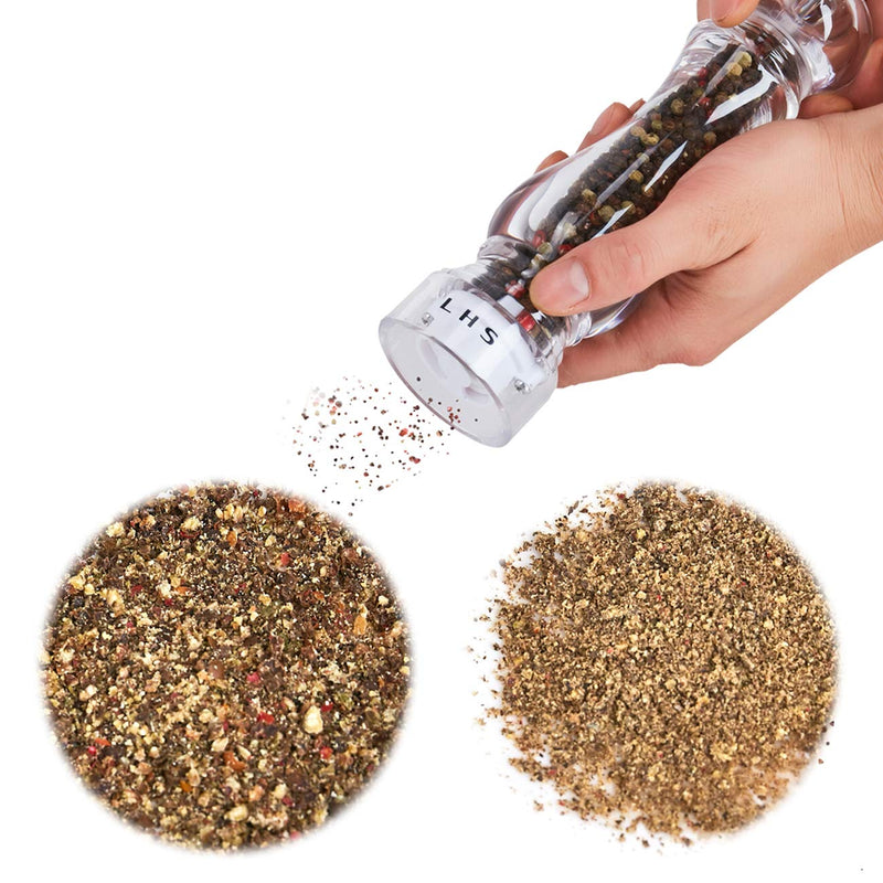  [AUSTRALIA] - LHS Pepper Mill Grinder Salt Grinder Peppercorn Grinders with Adjustable Coarseness-Clear