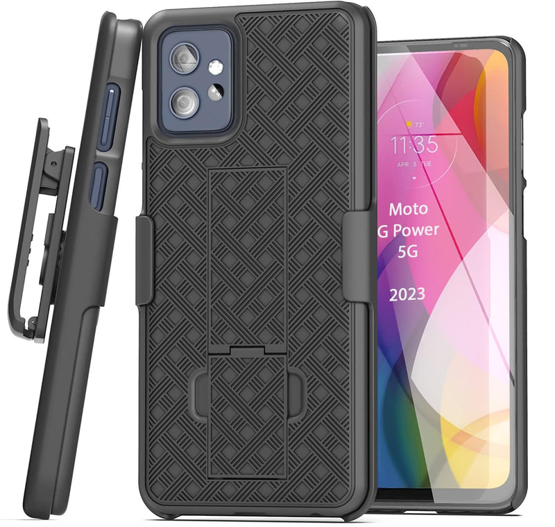  [AUSTRALIA] - Encased Belt Case for 2023 Moto G Power 5G Phone Case with Holster Clip and Kickstand (2023 Motorola G PWR 5G)