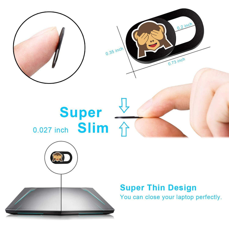  [AUSTRALIA] - SIREG Webcam Cover Slide Ultra Thin - Cute Monkey Web Camera Cover fits Laptop,Tablet, Computer, Smartphone,Protect Your Privacy and Security,Strong Adhesive