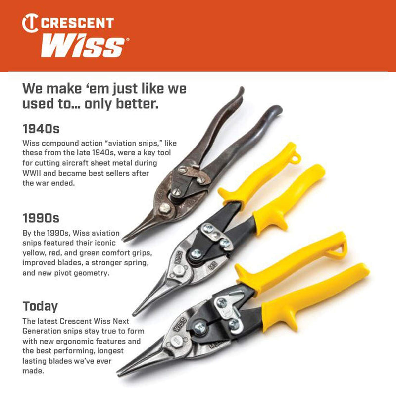  [AUSTRALIA] - Crescent Wiss 9-3/4 Inch MetalMaster Compound Action Snips - Straight, Left and Right Cut - M3R