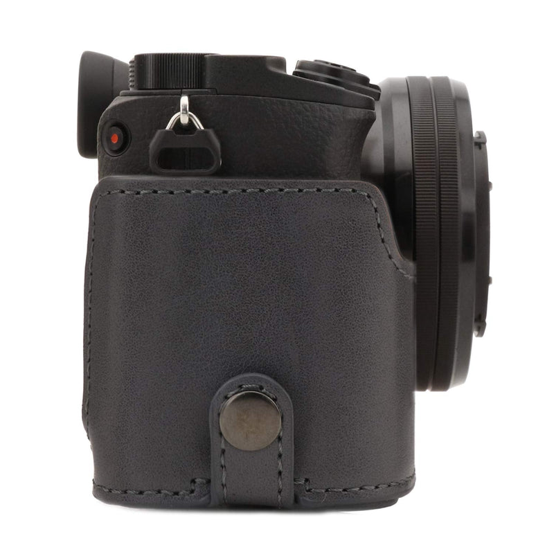  [AUSTRALIA] - MegaGear Ever Ready Leather Camera Case Compatible with Sony Alpha A6100, A6400 (18-135mm) Grey