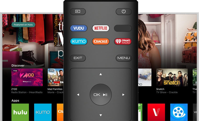 New USARMT Replaced Vizio XRT136 Remote with Hulu Netflix Vudu iHeart Radio, Crackle XUMO App Keys for for Vizio TV D50f-F1 D24f-F1 D43f-F1 - LeoForward Australia
