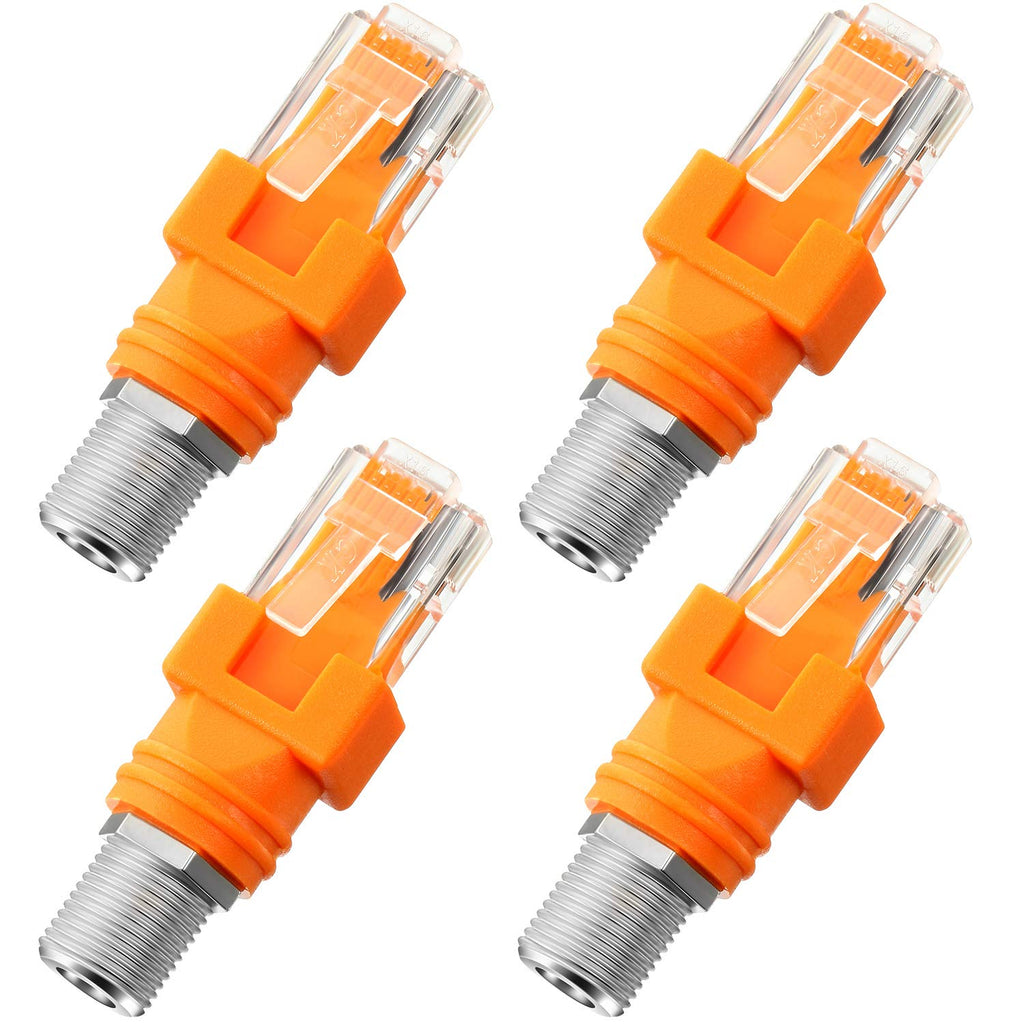  [AUSTRALIA] - Weewooday 4 Pieces RF to RJ45 Converter Adapter F Female to RJ45 Male Coaxial Barrel Coupler Adapter Connector Coax Straight Connector ()