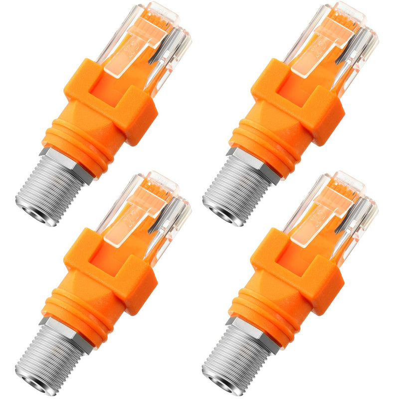  [AUSTRALIA] - Weewooday 4 Pieces RF to RJ45 Converter Adapter F Female to RJ45 Male Coaxial Barrel Coupler Adapter Connector Coax Straight Connector ()