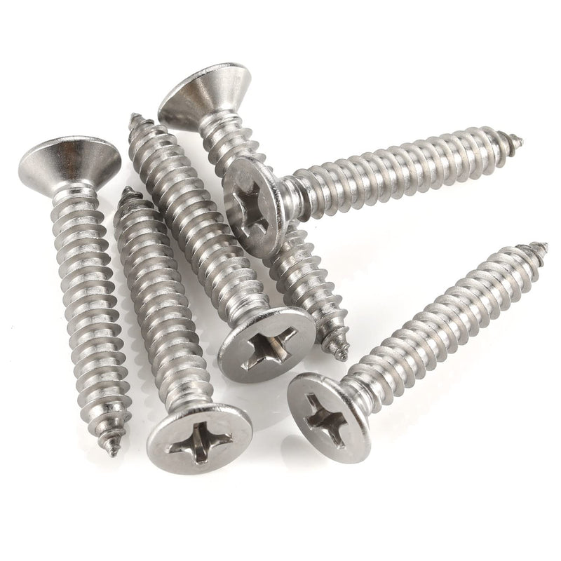  [AUSTRALIA] - 100PCS #8 x 2" (3/8" to 2" Available) Flat Head Sheet Metal Screws Phillips Drive Wood Screws, 304 Stainless Steel 18-8, Self Tapping #8×2" (100 pcs)