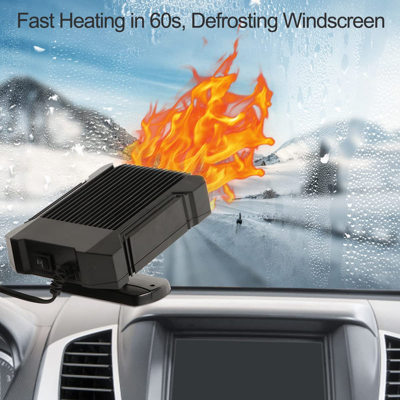  [AUSTRALIA] - Car Heater 12V - Car Defogger Automobile Windscreen Fan, 2 in 1 Power Fast Heating & Cooling Fan Defrost Defogger Black