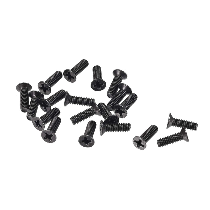  [AUSTRALIA] - uxcell M2.5 x 8mm Phillips Screw Fasteners Black for Laptop PC TV Fan Switch 500pcs M2.5x8mm