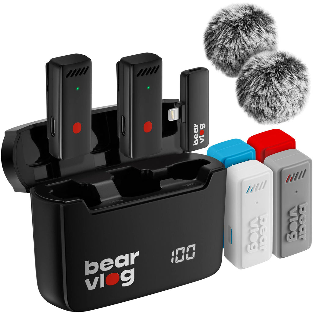  [AUSTRALIA] - Lavalier Microphone For iPhone - Set of 2, For Phone, Recording, Professional Video Recording, Lapel Mic, Supports: Bluetooth, Wireless Microphone, Mini, Phone, microphones, Clip, Lav (Lightning) Lightning