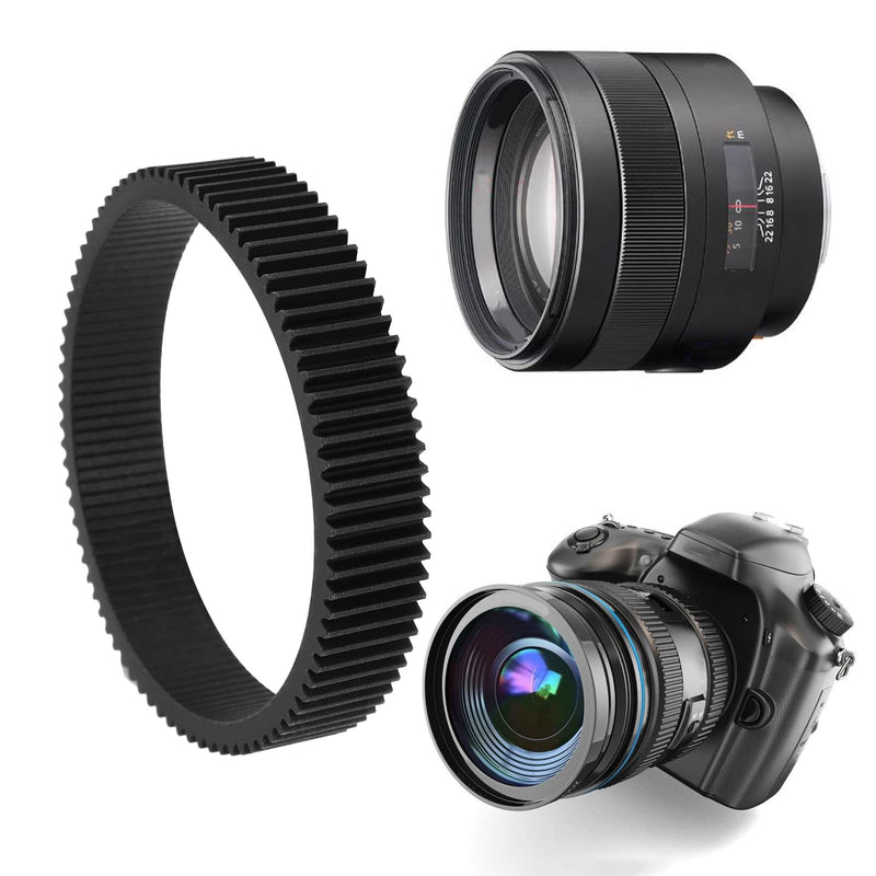  [AUSTRALIA] - Seamless Focus Gear Ring for 67-74mm Diameter Lens Follow Focus Ring Standard 0.8 Mod 360° Rotation Focus Gear Video Camera Lens Accessories Black