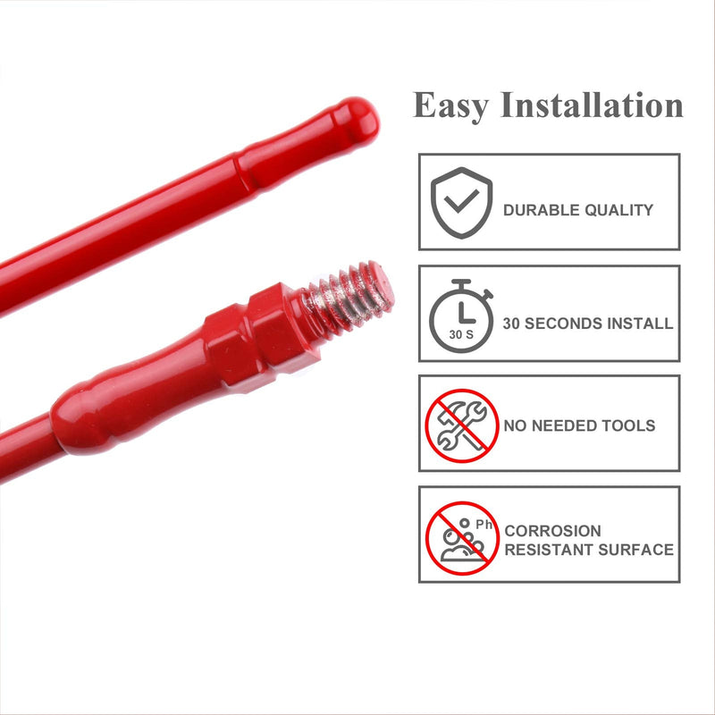  [AUSTRALIA] - Jamscar Red Antenna Compatible for Jeep Wrangler JK JL JKU Unlimited Sport Rubicon Sahara 2007-2023 | Short Heavy Metal Billet Antenna Accessories Replacement | for Optimized Truck Radio Reception