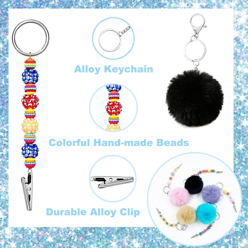  [AUSTRALIA] - Card Grabber Card Clip For Long Nails, Cute Acrylic Debit Bank Card Grabber Keychain with Plastic Clip For Women Bead Black