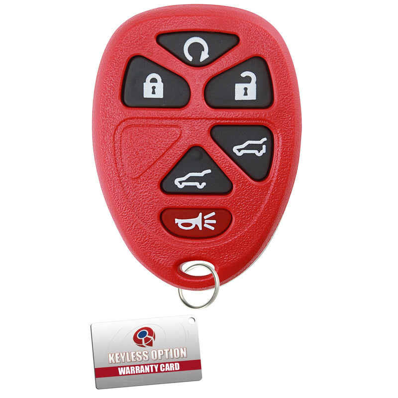  [AUSTRALIA] - KeylessOption Keyless Entry Remote Control Car Key Fob Replacement for 15913427 -Red red