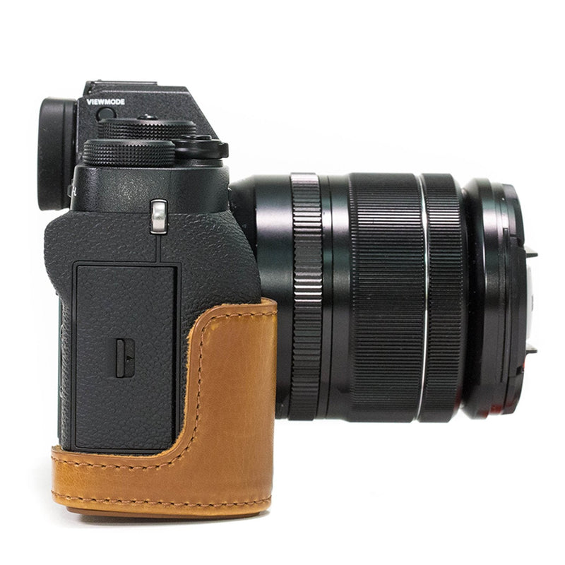  [AUSTRALIA] - MegaGear Ever Ready Leather Camera Case and Strap Compatible with Fujifilm X-T2 Light Brown