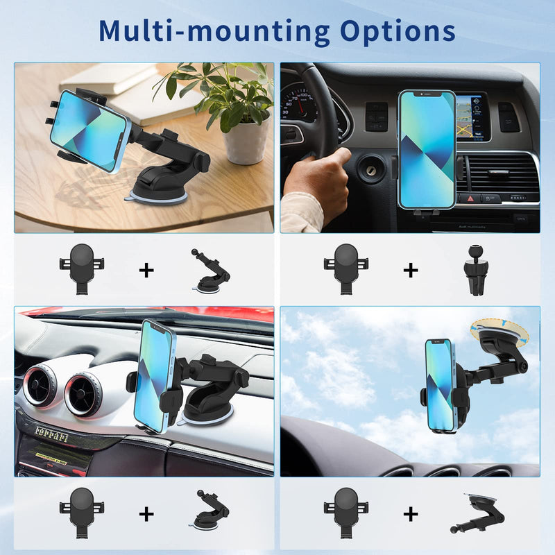  [AUSTRALIA] - SUPERNIGHT Wireless Car Charger, 15W Qi Fast Charging Auto Clamping Phone Holder Mount on Air Vent & Dashboard for iPhone Samsung Galaxy etc, Wireless Auto-Sensing Charger Phone Holder