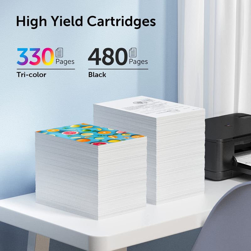  [AUSTRALIA] - 65XL Ink Cartridges Black and Color Combo Pack Compatible for HP Ink 65 High Yield work with HP Deskjet 3755 3700 3752 3772 2652 2600 2655 Envy 5055 5000 5052 5070 Remanufactured (1 Black,1 Tri-Color)
