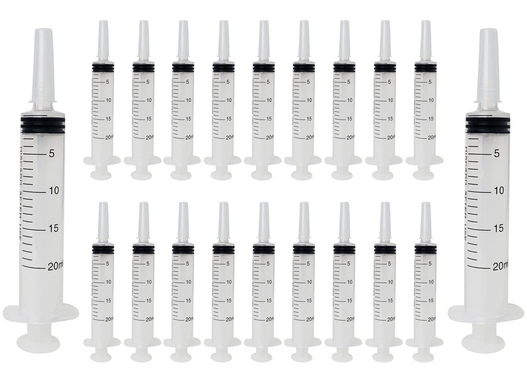  [AUSTRALIA] - 20 ml, 20 cc, Large Plastic Syringe for Scientific and Industrial Use, Sterile, Individually Packed. (Pack of 20)
