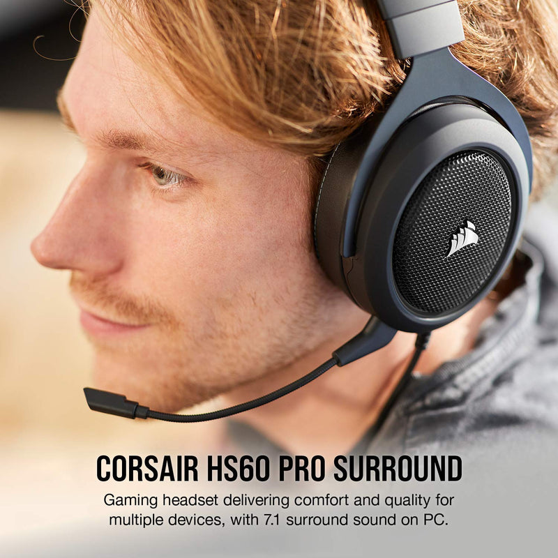  [AUSTRALIA] - Corsair HS60 PRO - 7.1 Virtual Surround Sound Gaming Headset with USB DAC - Works with PC, Xbox Series X, Xbox Series S, Xbox One, PS5, PS4, and Nintendo Switch - Carbon (CA-9011213-NA) PRO SURROUND