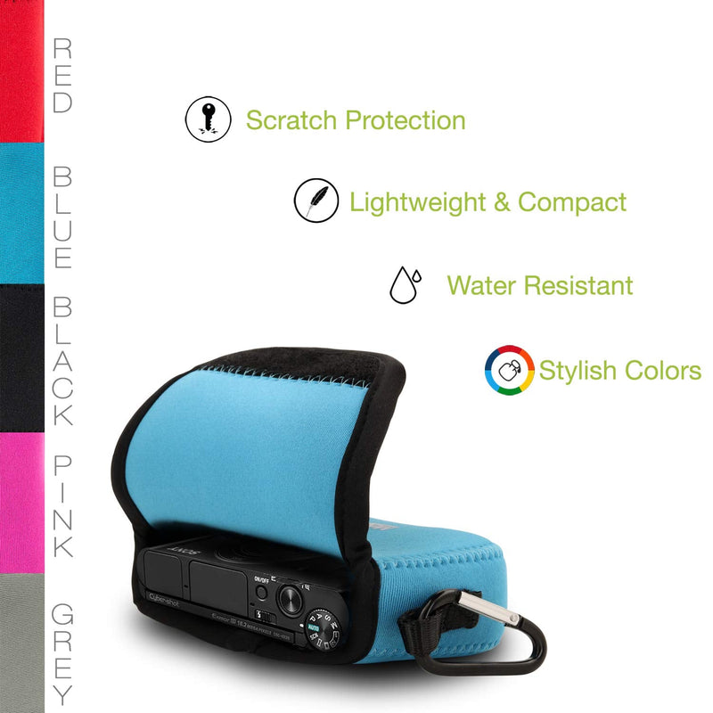  [AUSTRALIA] - MegaGear Ultra Light Neoprene Camera Case Compatible with Sony Cyber-Shot DSC-HX95, DSC-HX99, DSC-HX80, DSC-HX90V Blue