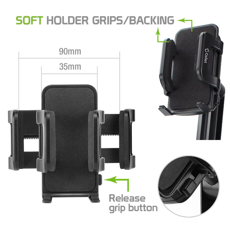 Cellet PH650 Car Cup Holder Mount Smart Phone Cradle Compatible for iPhone 12 11 Pro max Xs Max Xr X 8 Plus Samsung Note 10+ 9 8 5 Galaxy A50 A6 S10 S10+ S9 Plus S8+ Active J7 V J3 V Extra Long Neck Height - 13 in - LeoForward Australia