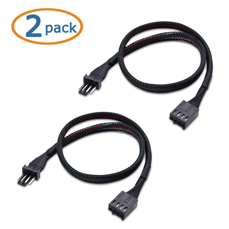  [AUSTRALIA] - Cable Matters 2-Pack PWM 4 Pin Fan Extension Cable - 12 Inches