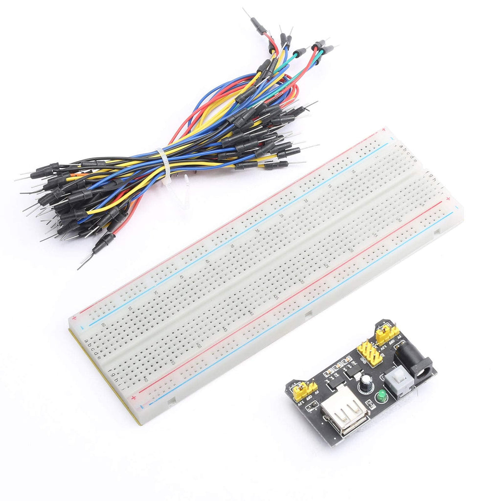  [AUSTRALIA] - DEVMO 400/830 MB102 Point Breadboard 1660 Power Supply Module Tie Points Solderless Jumper Cables Jump Wire Compatible with Ar-duino