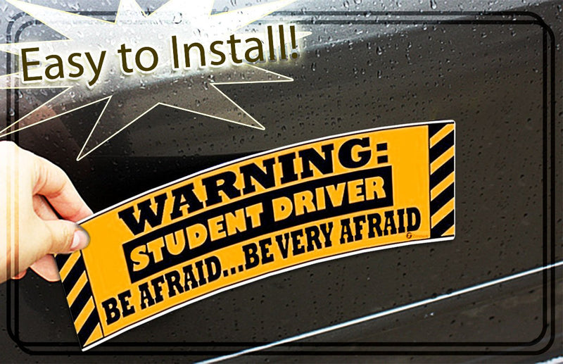  [AUSTRALIA] - Zone Tech "Warning Student Driver Vehicle Bumper Magnet - 3-Pack Premium Quality Reflective Warning Student Driver Bumper Safety Sign Magnet