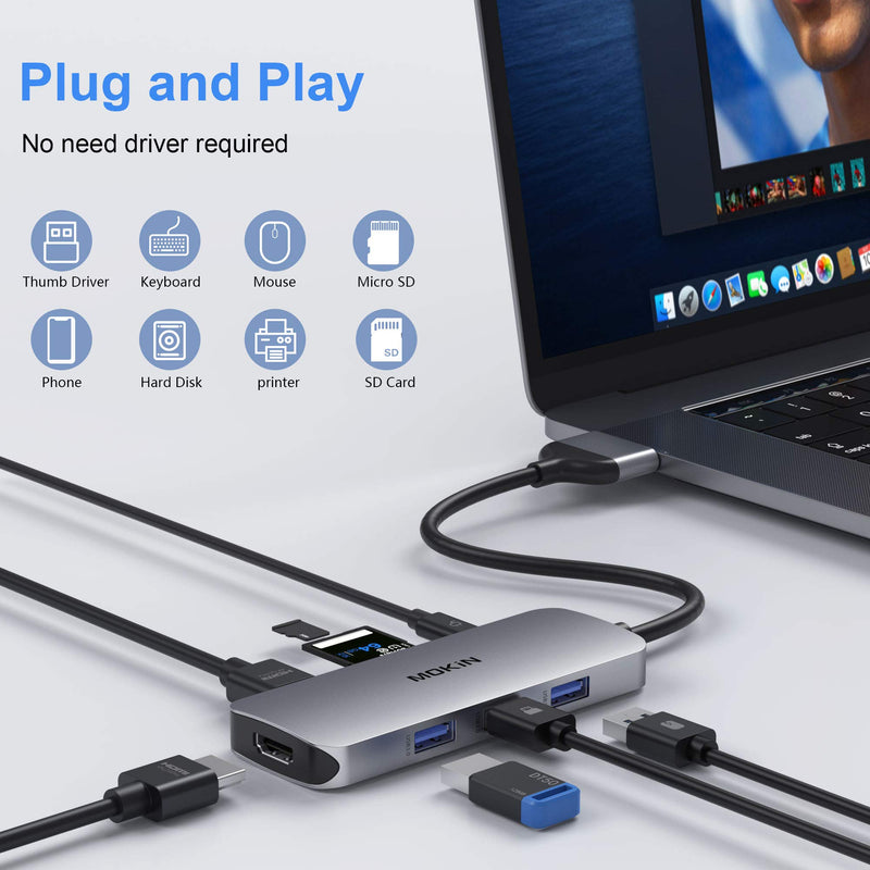  [AUSTRALIA] - Docking Station for MacBook Pro Air, USB C Docking Station Dual Monitor,Dual HDMI Adapter Hub for Mac MacBook Pro with 2 HDMI(4K @60Hz), 3USB3.0,SD TF Card Reader and 100W PD USB C Port
