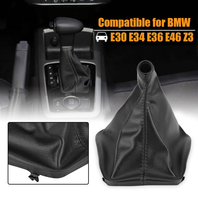  [AUSTRALIA] - DEALPEAK Leather Car Gear Stick Shift Knob Gaiter Boot Cover Protector Left Hand Driver for BMW Auto E30 E34 E36 E46 Z3 Series