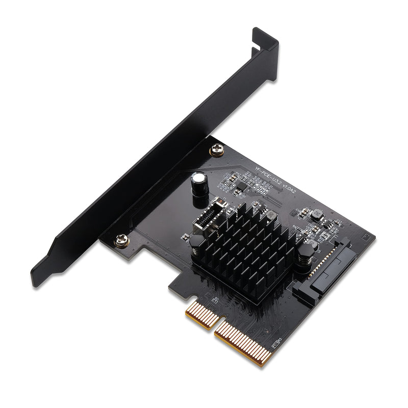  [AUSTRALIA] - EZDIY-FAB USB3.2 Gen2x2 Type-E Front Panel Internal Expansion Card 20 Gbps PCI Express 3.0 X4 Adapter for Desktop PCs (ASM3242)