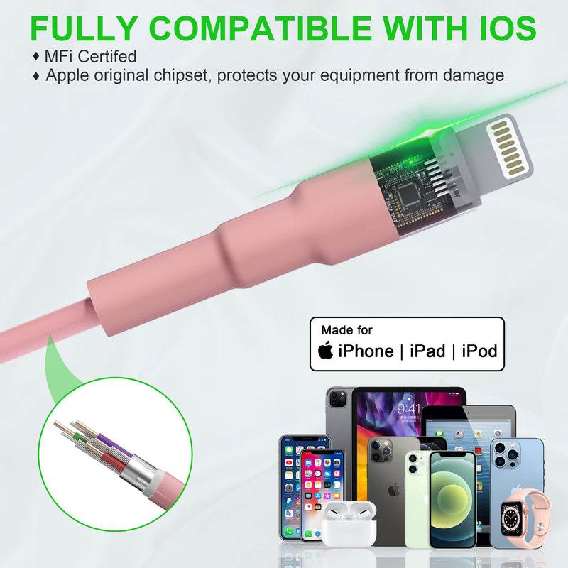  [AUSTRALIA] - Coiled iPhone Lightning Cable [MFi Certified], Apple CarPlay Cable with Data Sync, Short Coiled iPhone Charger Cable for Car, Pink 1 Pink