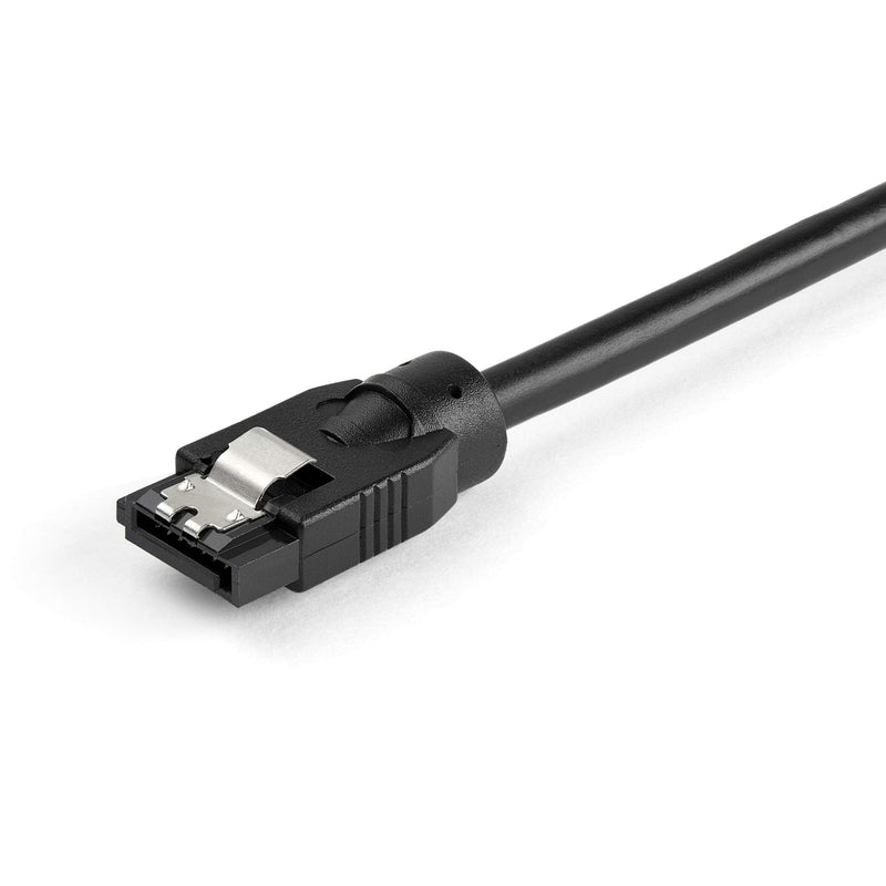  [AUSTRALIA] - StarTech.com 12 Inch (30cm) Round SATA Cable - Latching Connectors - 6Gbs SATA Data Cord - SATA Hard Drive Power Cable - Black (SATRD30CM)