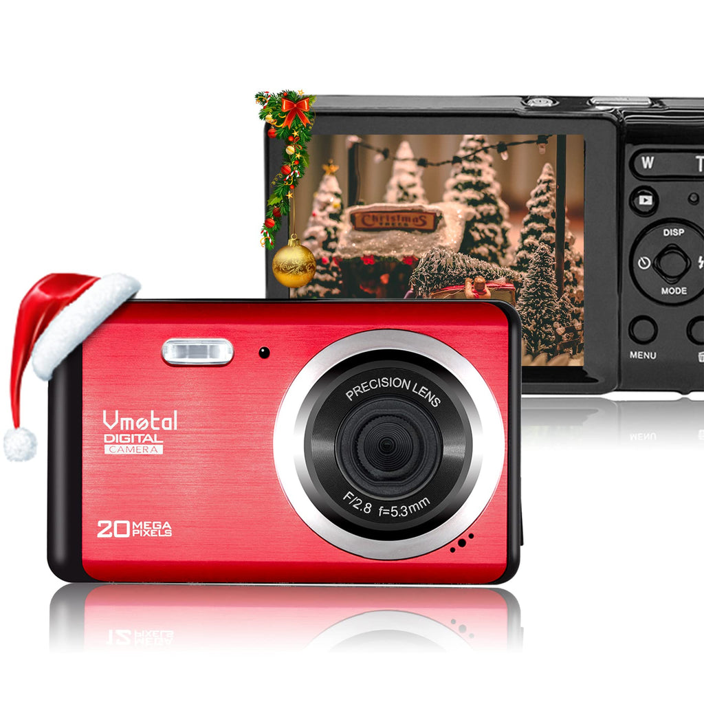  [AUSTRALIA] - Digital Camera 1080P 20MP HD Mini Camera, Vmotal Video Camera Digital Students Cameras,Indoor Outdoor Compact Camera for Kids/Beginners/Elderly (Red) Red